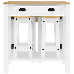 Avis vidaXL Ensemble de bar 3 pcs blanc bois de pin massif