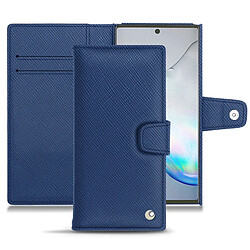 Housse cuir Samsung Galaxy Note10+ - Rabat portefeuille - Bleu frisson ( Pantone #29588c ) - NOREVE