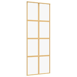 vidaXL Porte coulissante doré 76x205 cm verre ESG clair et aluminium