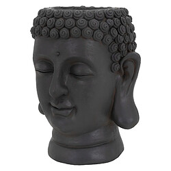 ML-Design Pot de Plantes/Fleurs Tête de Bouddha, 23x23x44 cm, Anthracite, Résine, Intérieur/Extérieur, Statue Massif, Grand Buste Sculpture, Vase Cache-pot, Planteur Décoration de Jardin, Urne Unique