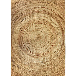 Thedecofactory SUNNY JUTE - Tapis en jute tressé main motif rond naturel 120x170