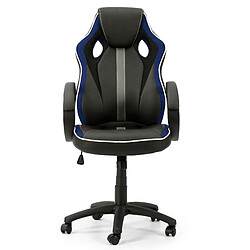 Acheter Vs Venta-Stock Fauteuil de Bureau réglabe et inclinable Formula tapissé en Similicuir et Tissu Maille, Couleur Noir et Bleu, accoudoirs rembourrés.