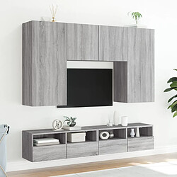 Avis vidaXL Meuble TV mural sonoma gris 80x30x30 cm bois d'ingénierie