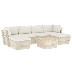 Maison Chic Salon de jardin palette 7 pcs avec coussins - Table et chaises d'extérieur - Mobilier/Meubles de jardin Moderne épicéa imprégné -MN82287