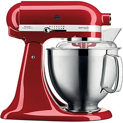 Kitchenaid robot multifonction à tête inclinable de 4,8L 300W rouge empire argent