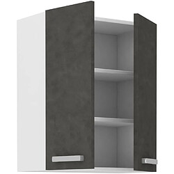 Avis Cstore Meuble haut portes battantes - Gris mat - L 60 cm x P 31,6 x H 72 cm - LASSEN