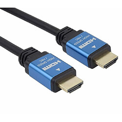 PremiumCord Câble HDMI 2.0b 4K Résolution UHD 4K @ 60Hz 2160p 3D Arc HDCP Connecteurs plaqués Or Noir et Bleu 2 m