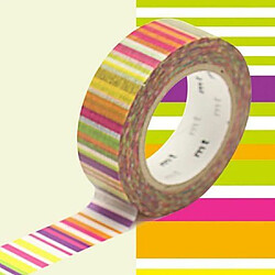 Masking tape multi lignes couleurs - 1,5 cm x 7 m