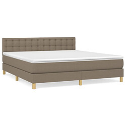 vidaXL Sommier à lattes de lit avec matelas Taupe 160x200 cm Tissu