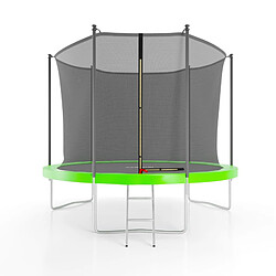 Jump4Fun Trampoline de jardin ø 305 cm- 10FT- Filet intérieur, Matelas de protection et Echelle