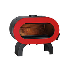 Poêle à bois fonte 10kw rouge - p647947 - INVICTA