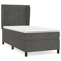 Maison Chic Lit Adulte - Lit simple Lit à sommier tapissier avec matelas moelleux - Meuble de Chambre - Gris foncé 100x200 cm -MN67063