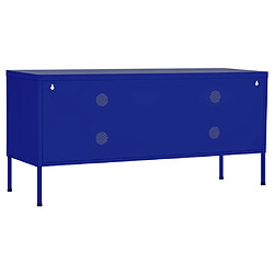 Acheter vidaXL Meuble TV Bleu marine 105x35x50 cm Acier