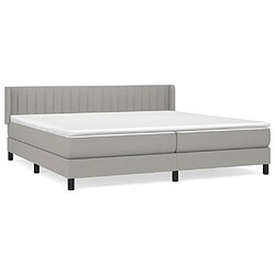 Maison Chic Lit Adulte - Lit simple Lit à sommier tapissier avec matelas moelleux - Meuble de Chambre - Gris clair 200x200cm Tissu -MN26601