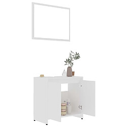 Maison Chic Armoire de Bain | Ensemble de 3 meubles salle de bain Blanc Aggloméré -GKD71211 pas cher