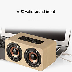 Avis ComfortXL Enceinte bluetooth sans fil rétro avec subwoofer portable et microphone pour ordinateur de bureau, télévision - grain de bois jaune