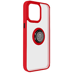 Avizar Coque pour iPhone 15 Pro Max Bague Métallique Support Vidéo Ringrip Rouge