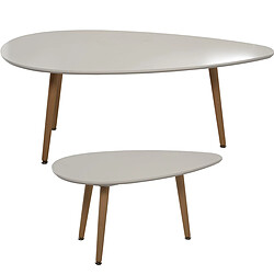 Jeu de 2 tables Alexandra House Living Blanc Bois