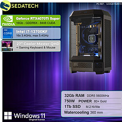 Sedatech Pack PC Gamer Pro Tower • Intel i7-13700KF • RTX4070Ti Super • 32Go DDR5 • 1To SSD M.2 • Windows 11 • Moniteur 27''