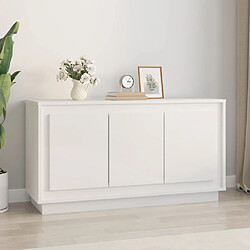 vidaXL Buffet blanc brillant 102x35x55 cm bois d'ingénierie