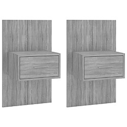 Maison Chic Lot de 2 Tables de Chevet murales - Tables de Nuit Sonoma gris