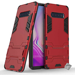 Htdmobiles Coque rigide anti choc pour Samsung Galaxy S10+ Plus + film ecran - ROUGE