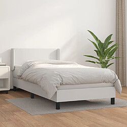 Maison Chic Lit Adulte - Lit simple Lit à sommier tapissier avec matelas moelleux - Meuble de Chambre Blanc 100x200cm Similicuir -MN74136