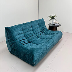 SoftEva Canapé trois places - Bleu paon - prêt à l'emploi, ergonomique et confortable, mousse double couche, tissu Premium Soft touch pas cher