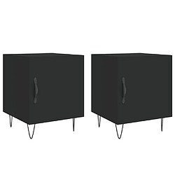 vidaXL Tables de chevet 2 pcs noir 40x40x50 cm bois d’ingénierie