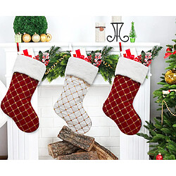 C218 2pcs treillis treillis noël stocking gold paillette sac de bonbons sac de sapin arbre de Noël ornements chaussettes cadeau de vacances sac cheminée pendentif