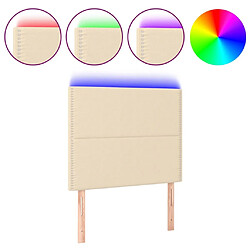 Maison Chic Tête de lit moderne à LED lumineuse pour chambre - Décoration de lit Crème 100x5x118/128 cm Tissu -MN37294