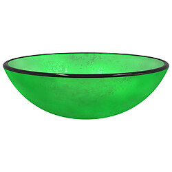 vidaXL Lavabo Verre trempé 42x14 cm vert