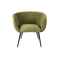 Leitmotiv Fauteuil Majestic - Vert Fauteuil en velours avec assise et dossier en polyester - Style rétro - 74,5 x 68,5 x 76 cm