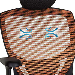 Hjh Office Siège de bureau / Fauteuil de direction VENUS BASE, assise tissu / dossier maille orange / noir hjh pas cher