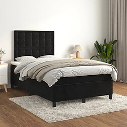 Avis Maison Chic Lit adulte- Lit + matelas,Sommier à lattes de lit avec matelas noir 120x190 cm velours -GKD75638