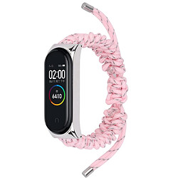 Bracelet en nylon corde tressée, réglable, rose clair pour votre Xiaomi Mi Band 5/6