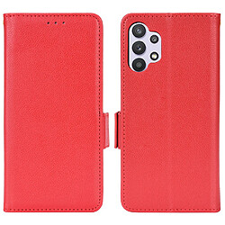 Etui en PU texture litchi, antichoc avec support rouge pour votre Samsung Galaxy A13 4G