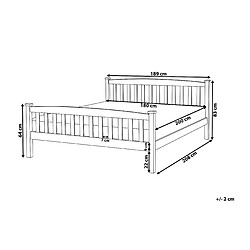 Avis Beliani Lit double en bois de pin clair 180 x 200 cm GIVERNY