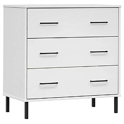 vidaXL Buffet avec 3 tiroirs Blanc 77x40x79,5 cm Bois massif OSLO