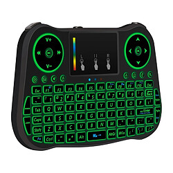 Acheter Wewoo Pour PC, TV Noir MT08 2.4GHz Mini Sans Fil Air Souris QWERTY Clavier avec Rétro-Éclairage Coloré et Touchpad & Contrôle Multimédia