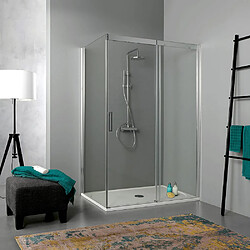 Kiamami Valentina CABINE DE DOUCHE 80x130 ANGULAIRE AVEC PORTE COULISSANTE