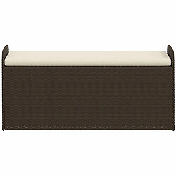 Acheter Maison Chic Banc de rangement | Meuble de rangement d'Entrée | Coffres d'Intérieur et coussin marron 115x51x52 cm résine tressée -MN49718