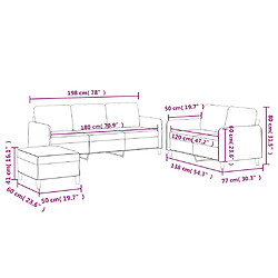 vidaXL Ensemble de canapés 3 pcs avec coussins Gris clair Tissu pas cher