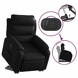 Maison Chic Fauteuil Relax pour salon, Fauteuil inclinable Noir Similicuir -GKD46849 pas cher