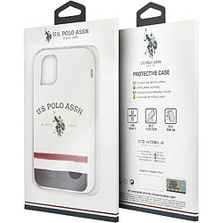 Us Polo U.S Polo Coque pour iPhone 11 Pro Tricolor Stripes Antichoc Blanc pas cher