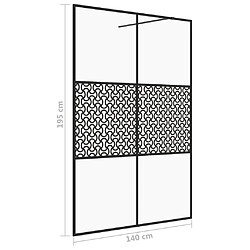 Acheter vidaXL Paroi de douche avec verre ESG transparent 140x195 cm Noir