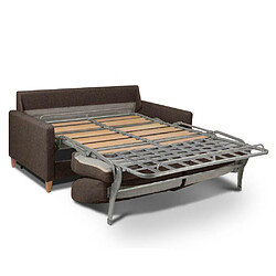 Inside 75 Canapé convertible OGGETTO matelas 16 cm système express sommier lattes 120cm RENATONISI microfibre marron