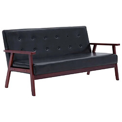 Maison Chic Ensemble de canapés 3 pcs, Canapé droit Sofa pour Salon Noir Similicuir -GKD576615