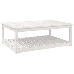 Maison Chic Table de jardin | Table d'extérieur blanc 121x82,5x45 cm bois massif de pin -GKD82625