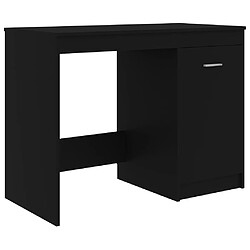 Helloshop26 Bureau table poste de travail meuble d'ordinateur informatique étude 140 x 50 x 76 cm bois d’ingénierie noir 02_0023917